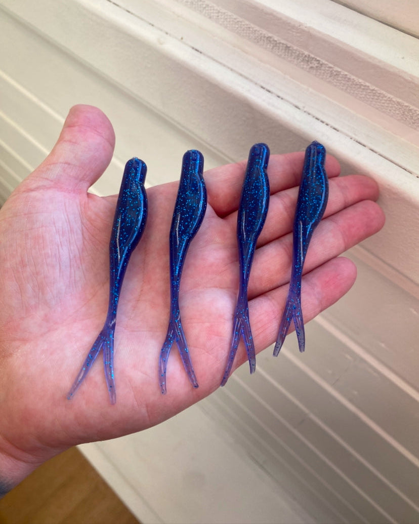 Softbait, CNR Twin Tail, 4pk, junebug, jigg, fiskeutstyr for gjedde og abbor